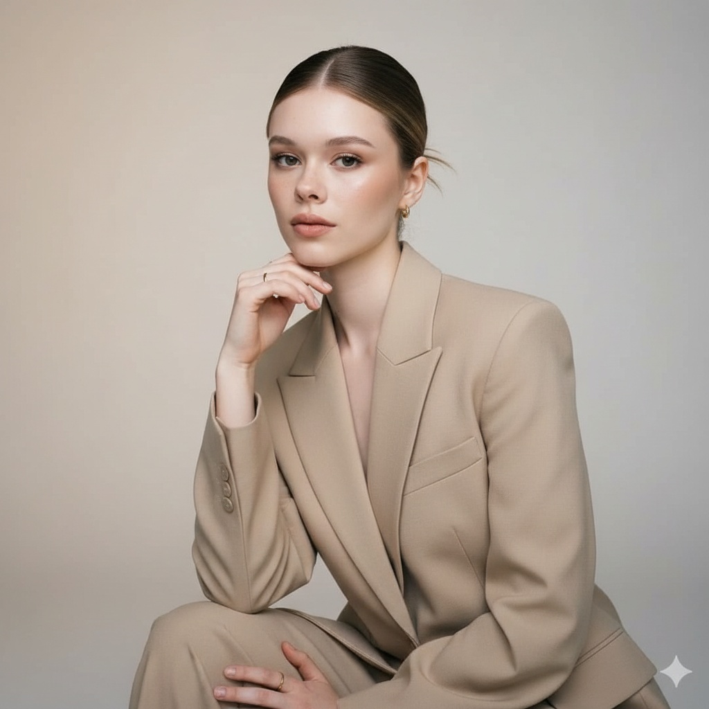 Realistic Seated Woman Studio Portrait pack preview
