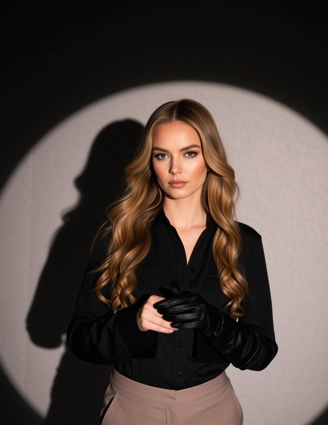 Black Shirt Spotlight Portrait