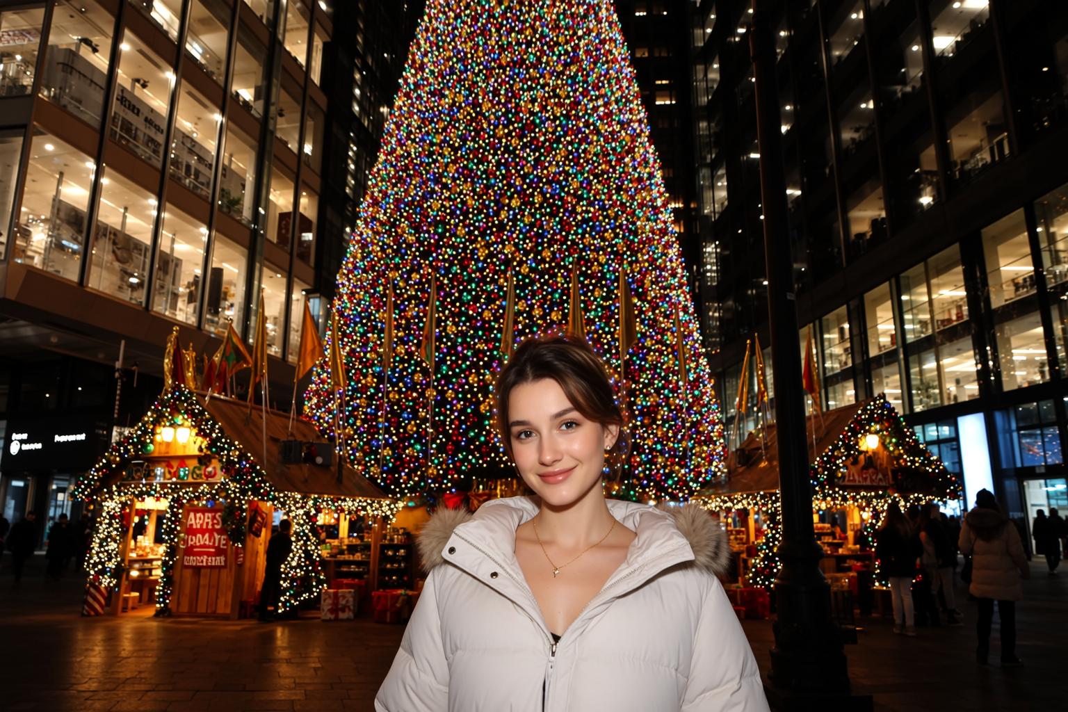 Christmas Puffer Jacket Smile