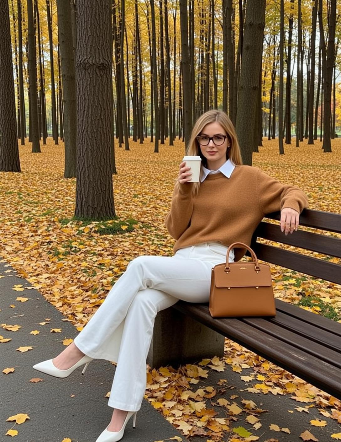 Luxury Young Long Blonde Fair Brown Crewneck