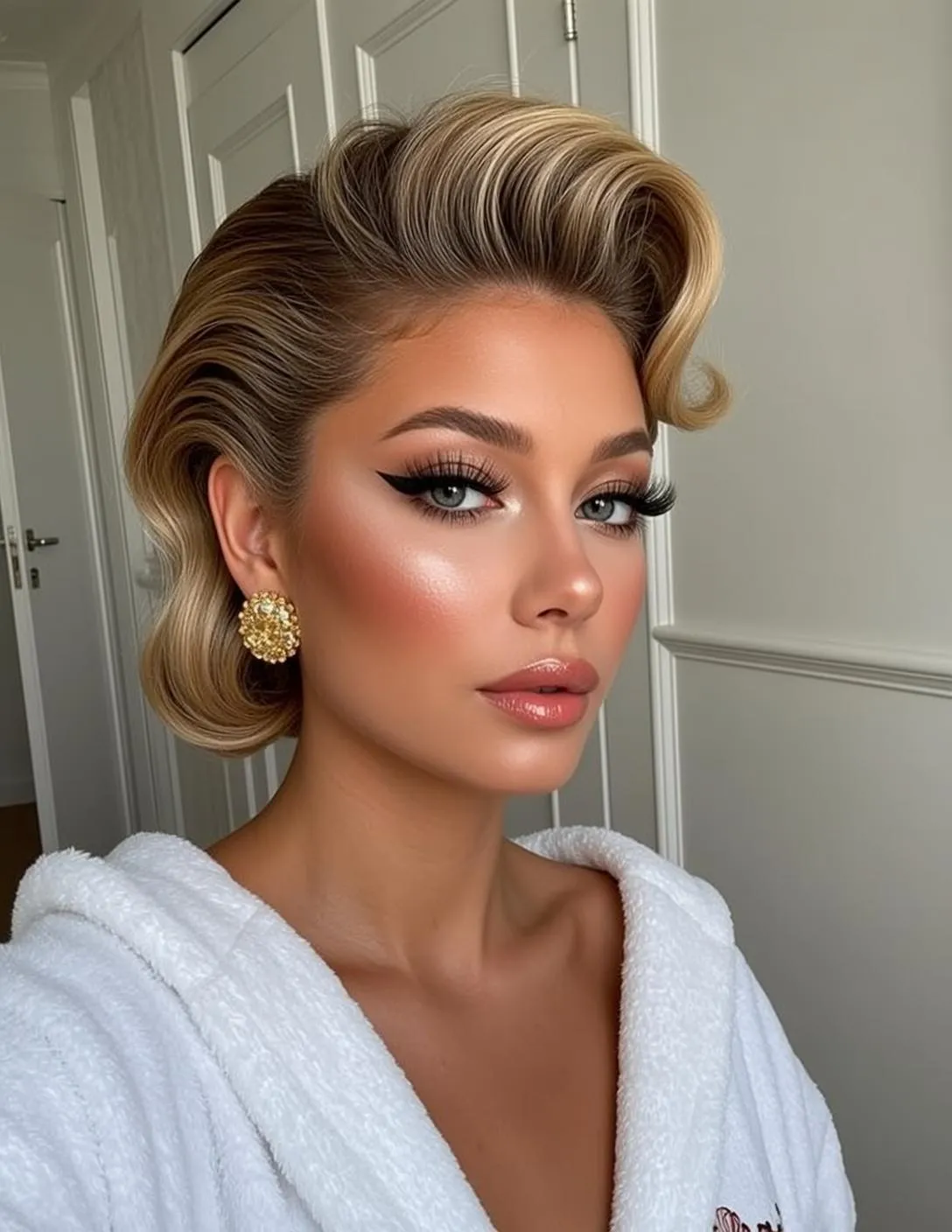 Makeup Earrings And Lash Extensions In Fashion Portrait