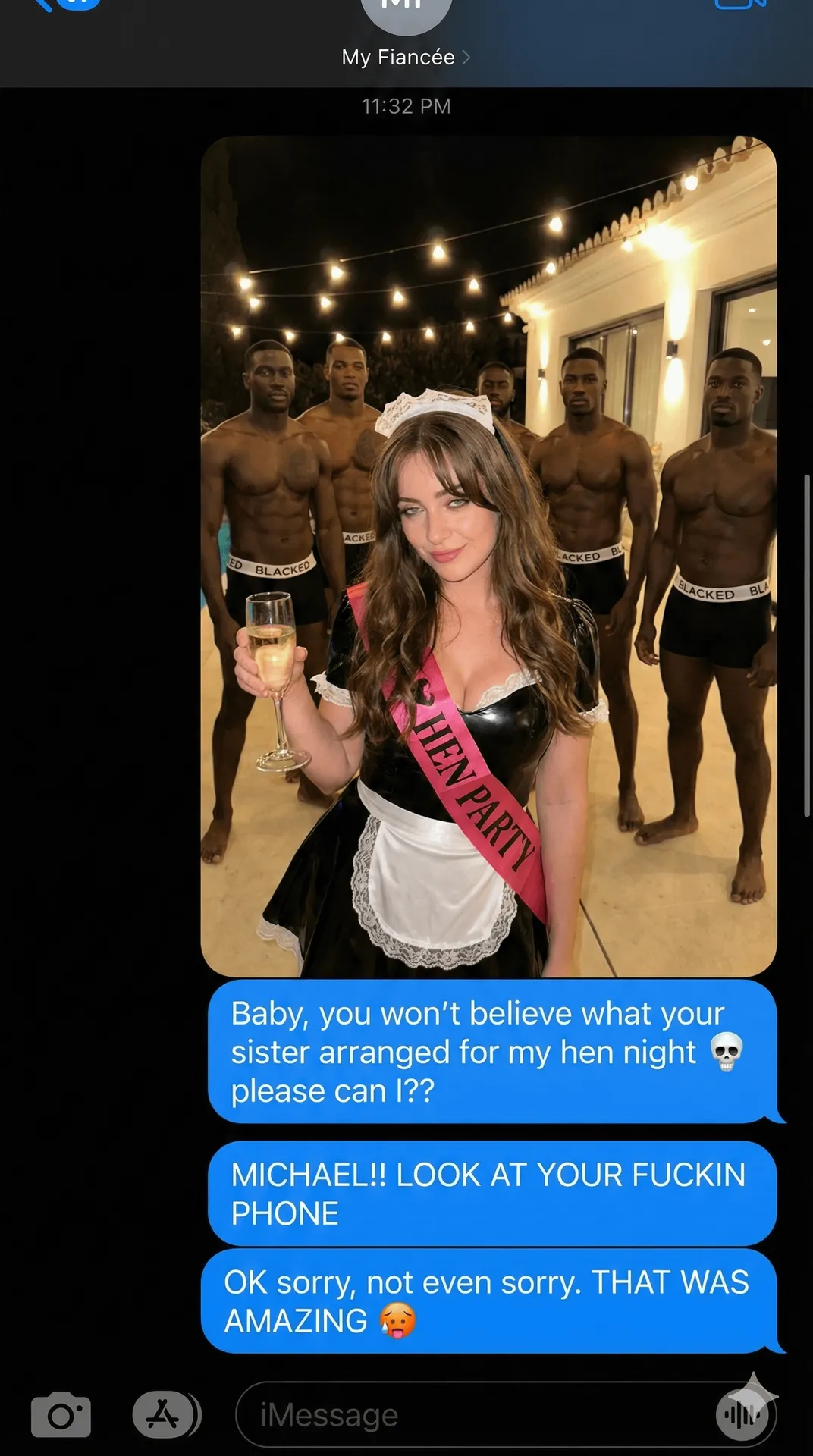 Maid Costume Hen Party Champagne Flute Patio
