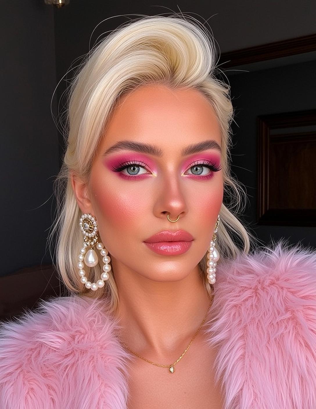 Pink Fur Septum Portrait