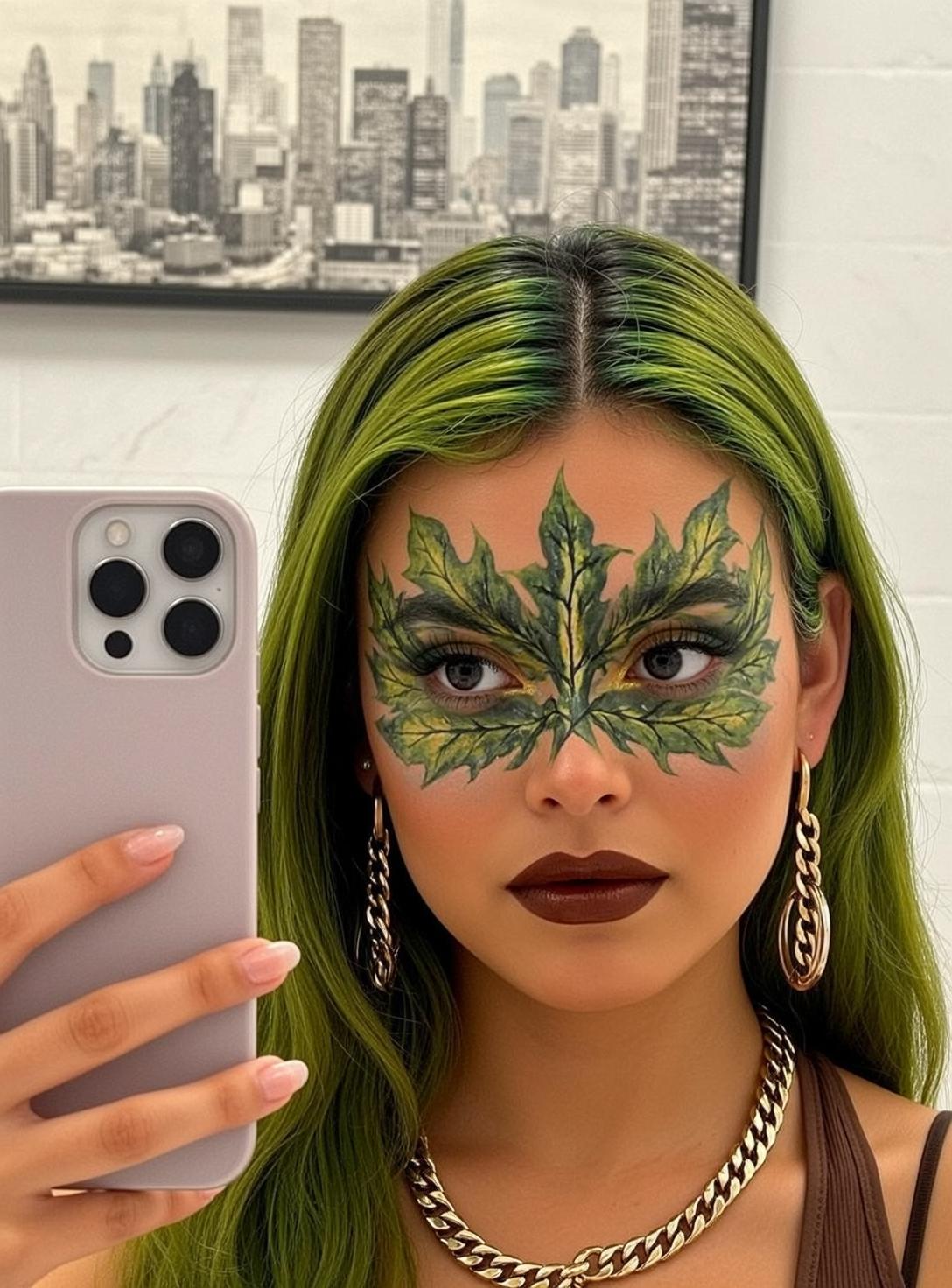 Leaf Paint Selfie Portrait