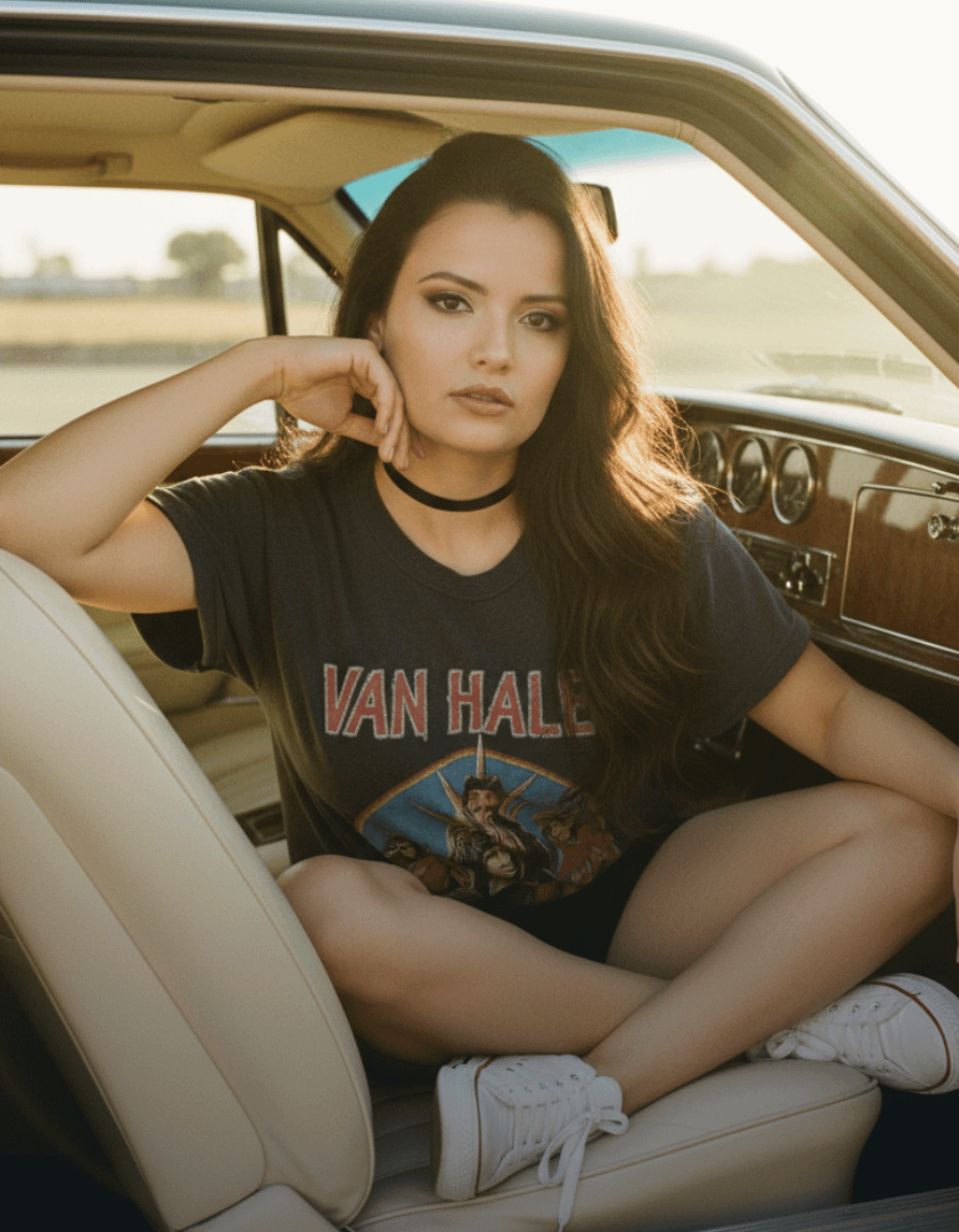 Vintage Luxury Car Relaxed Pose
