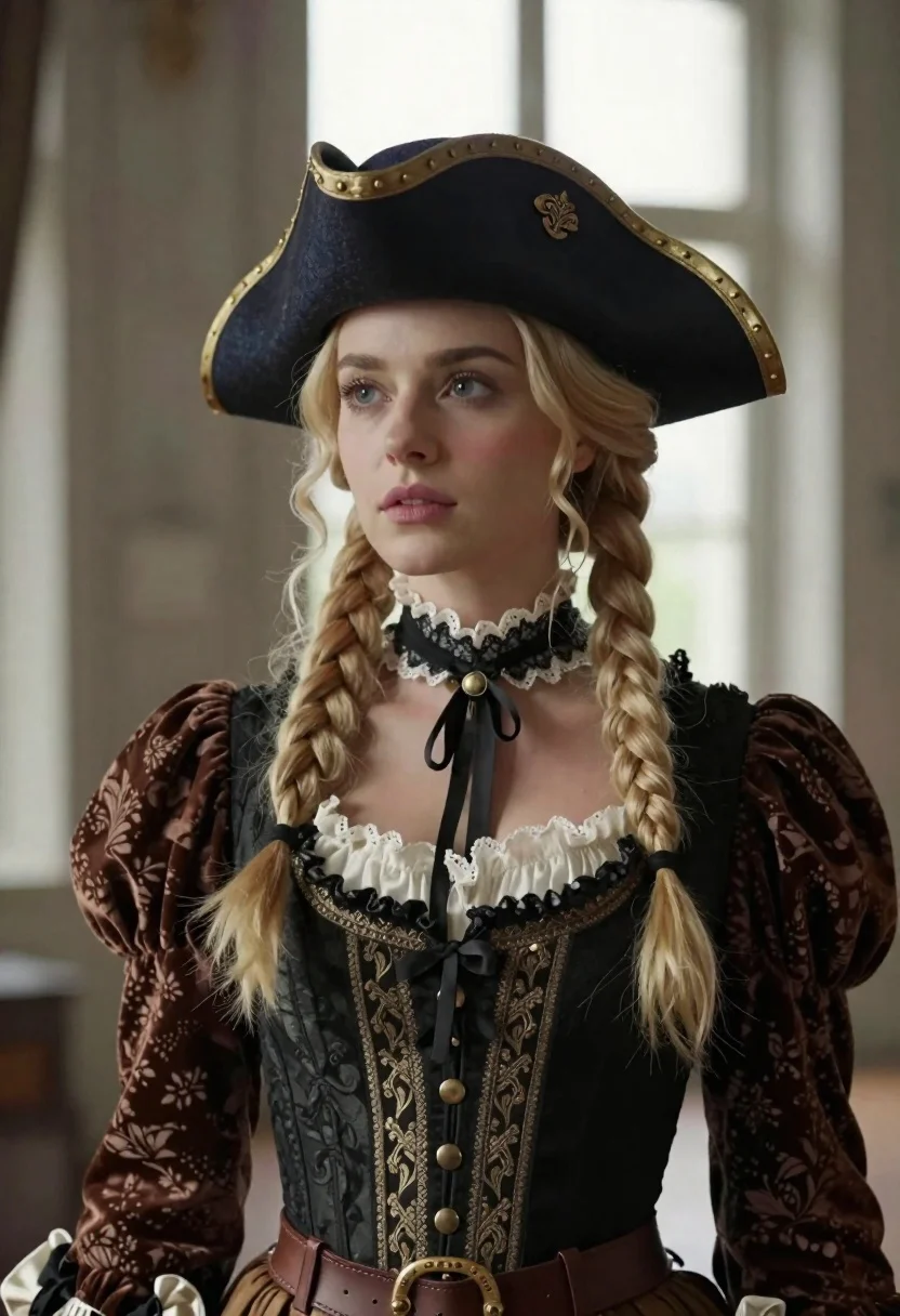 Portrait Woman Victorian-era Steampunk Attire Subject Fair-skinned Blonde Woman With reference photo