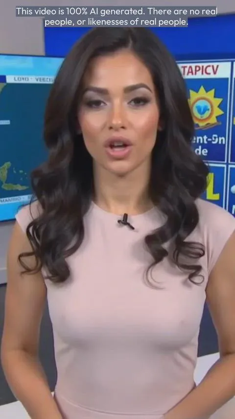 News Anchor Speaking At Digital Weather Map