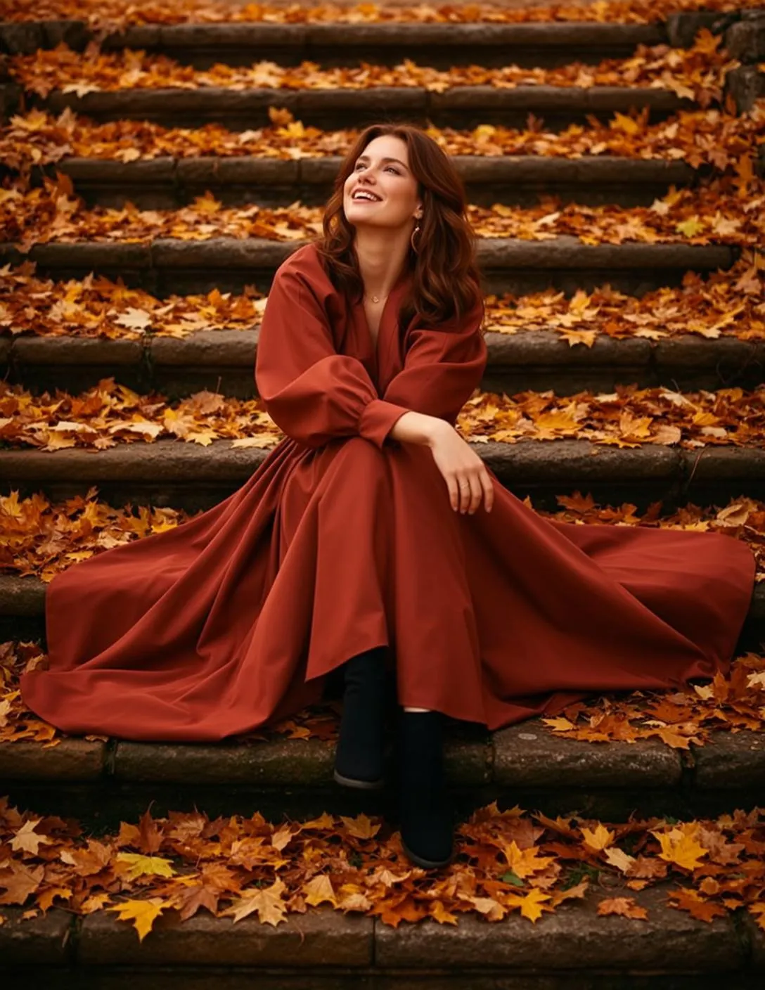 Earrings And Necklace In Dress Portrait
