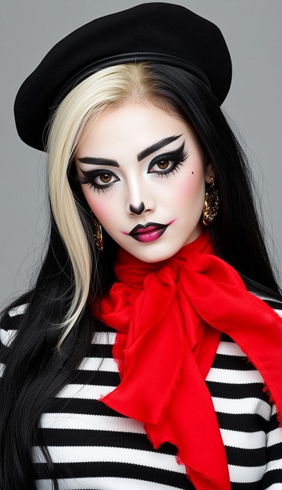 Halloween Makeup Young Dramatic Mime-like Black Blonde