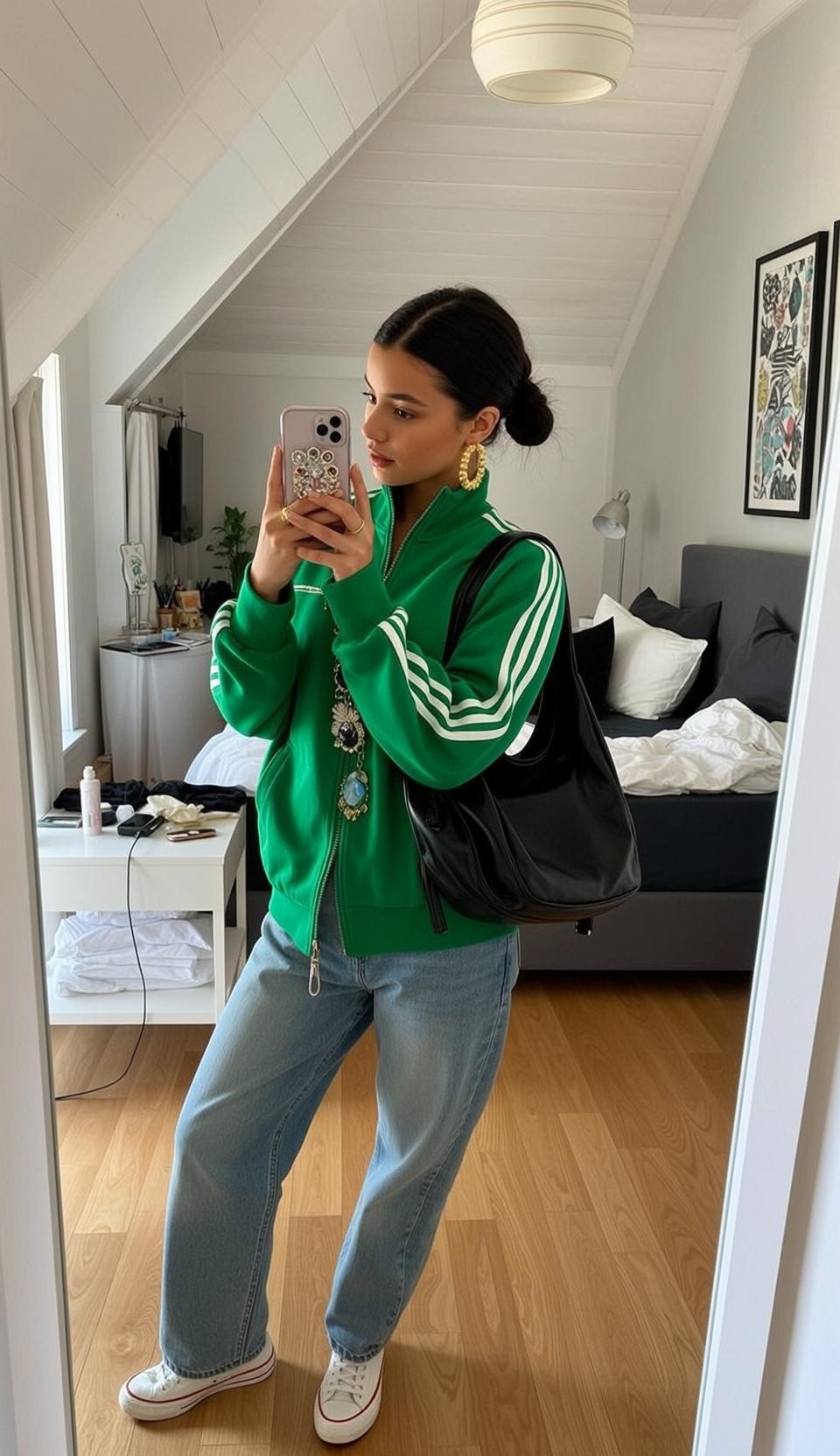 Casual Young Dark Brown Pulled Back Two