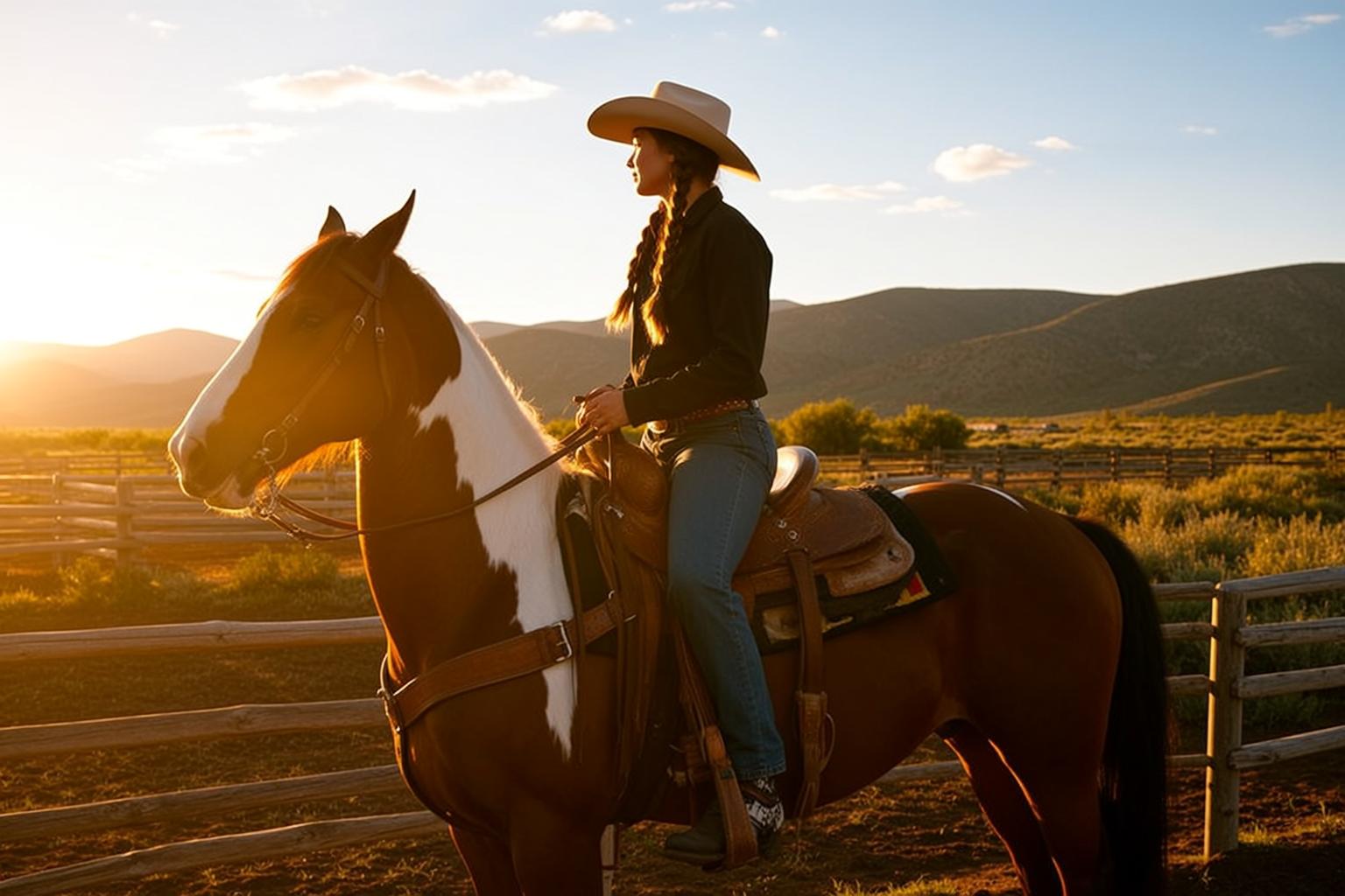 Horseback Ranch at Golden Hour