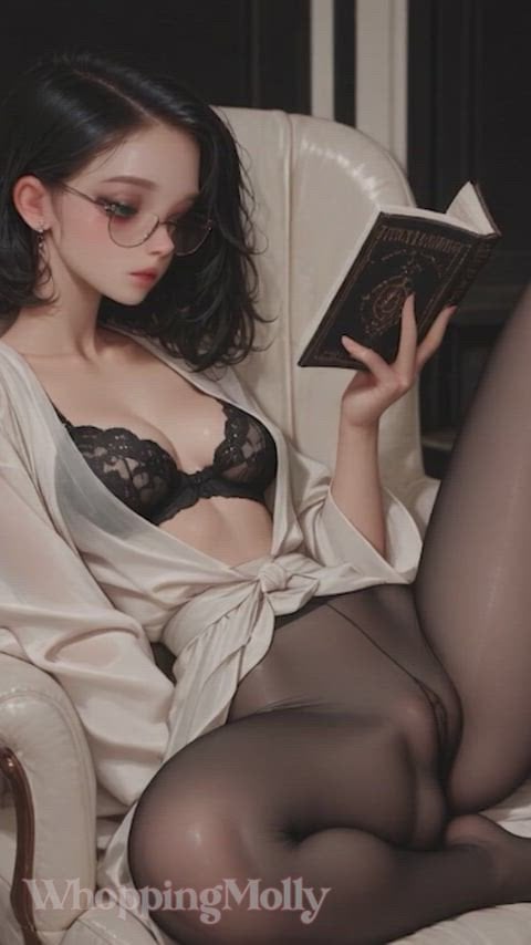Reading Vintage Book In Armchair Soft Lighting