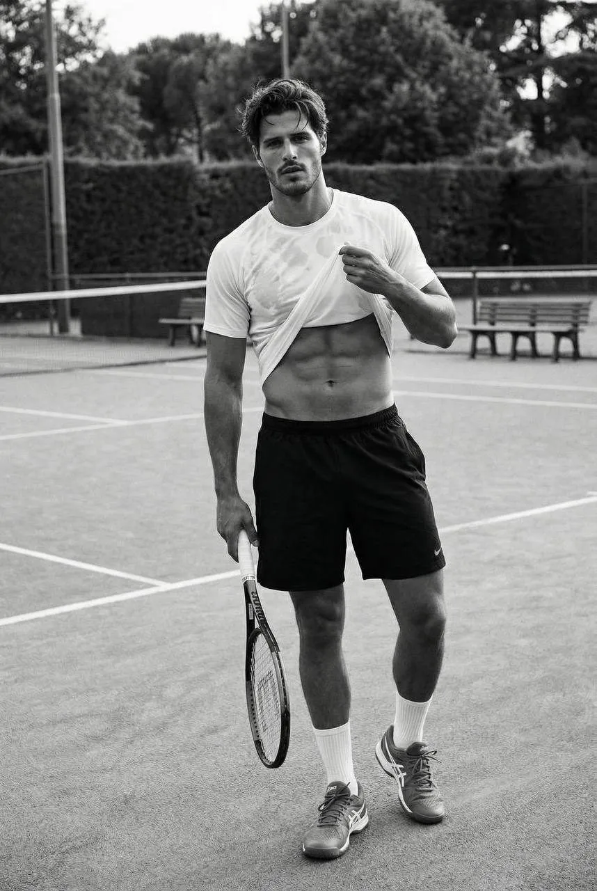 Lifting Shirt Tennis Court Black And White