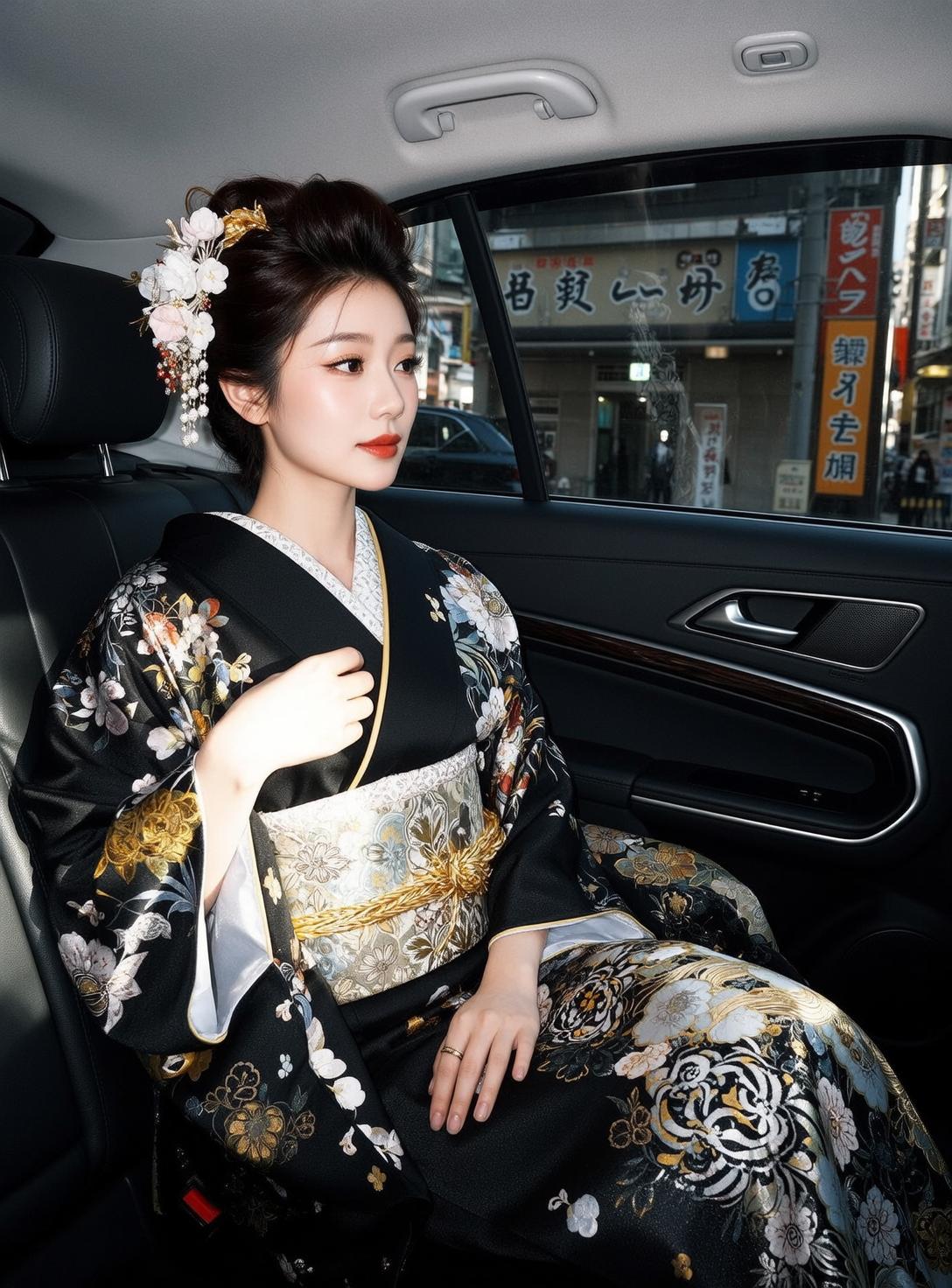 Explore Seated Backseat Car Her Body Angled