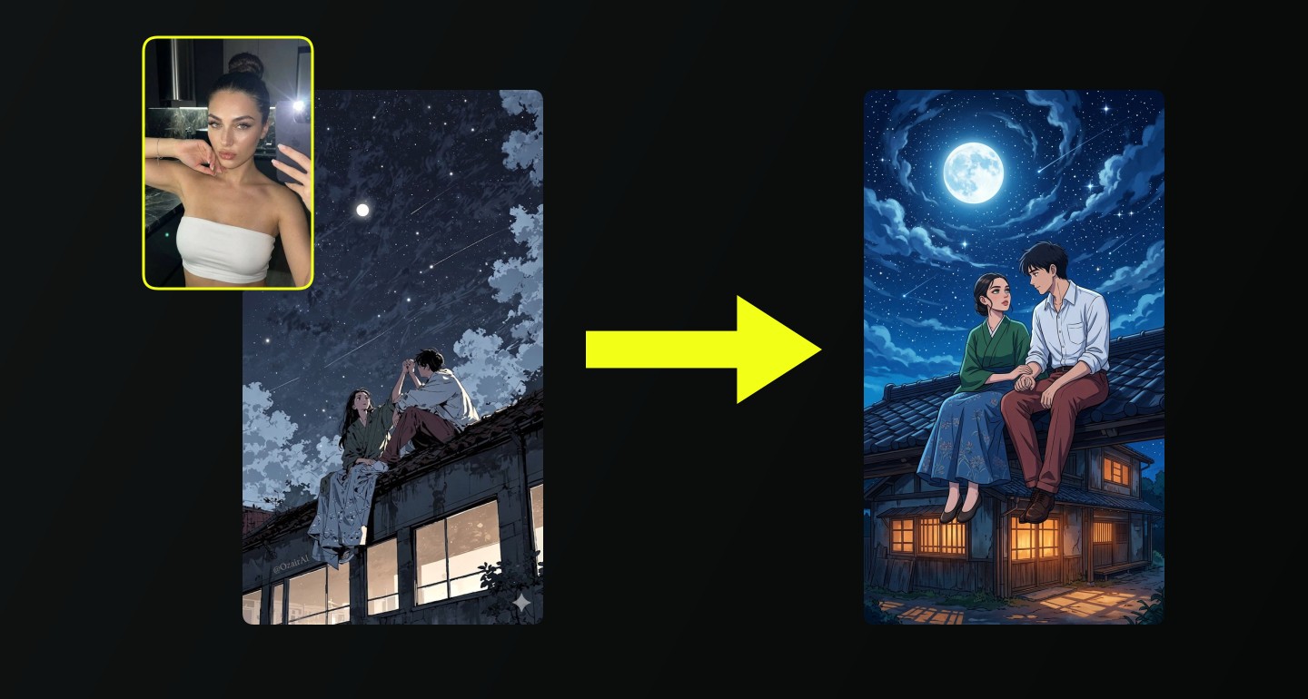 Lily remix walkthrough for Anime Couple on a Moonlit Rooftop