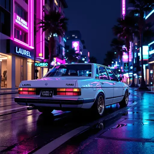 Neon Vaporwave Nissan Laurel