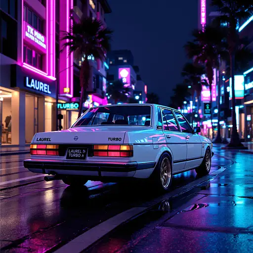 Neon Vaporwave Nissan Laurel