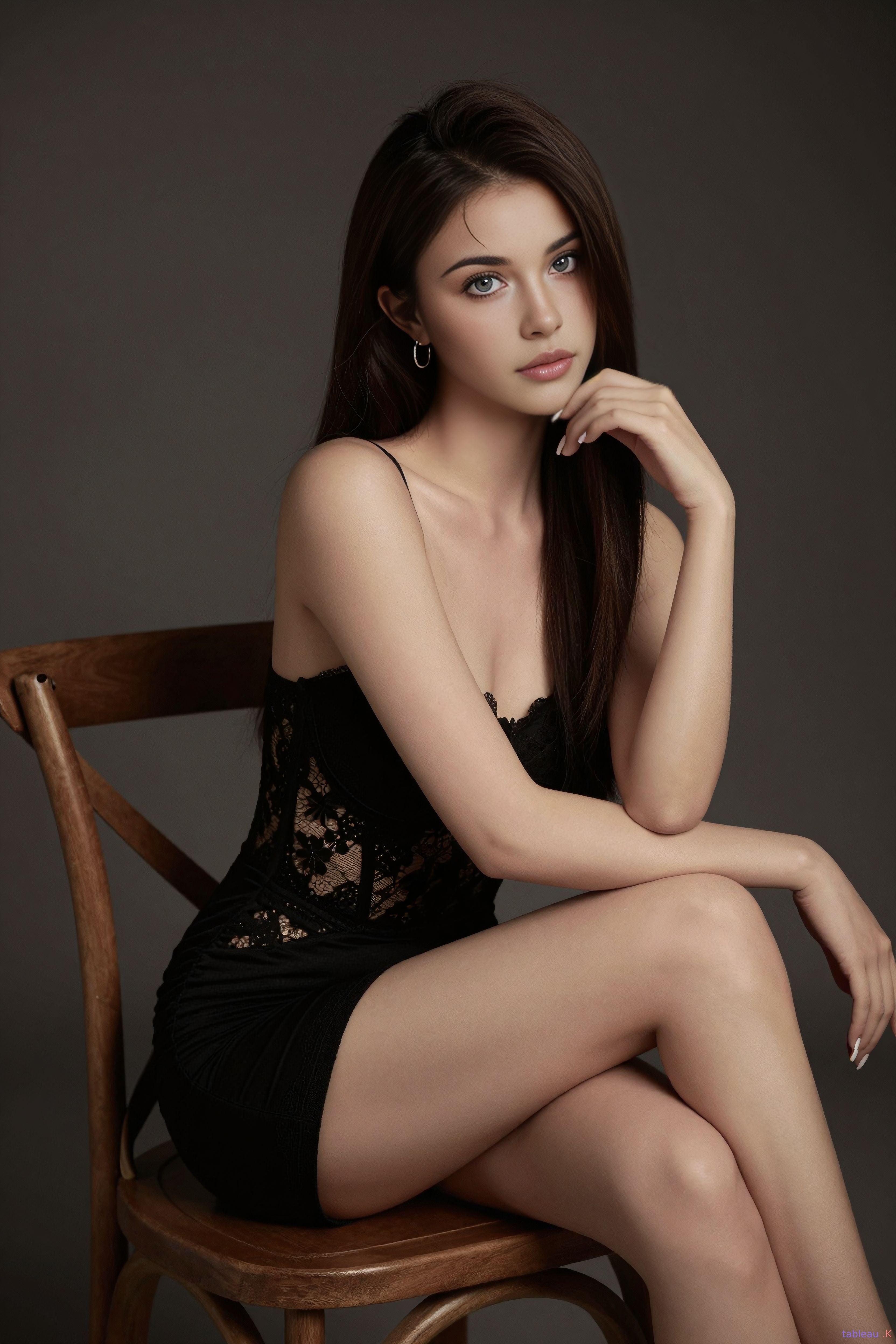 Black In Rustic Wooden Chair