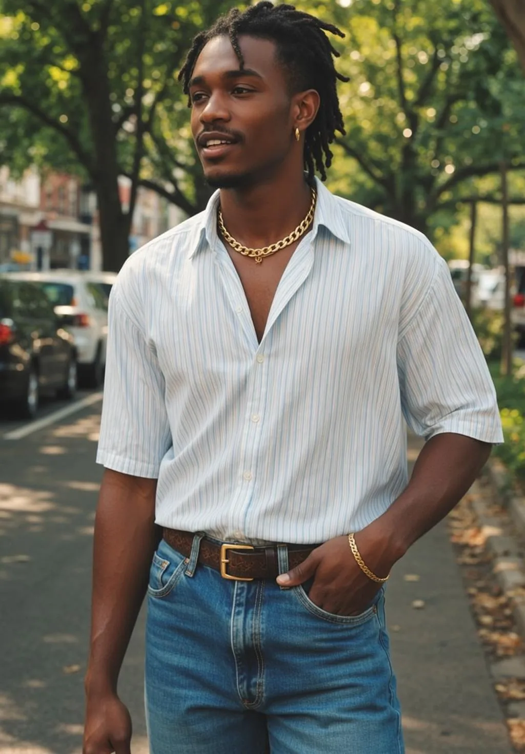 Earrings And Bracelets In Street Portrait