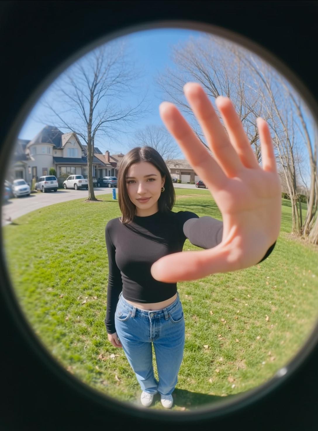 Suburban Lawn Crop Top Pose