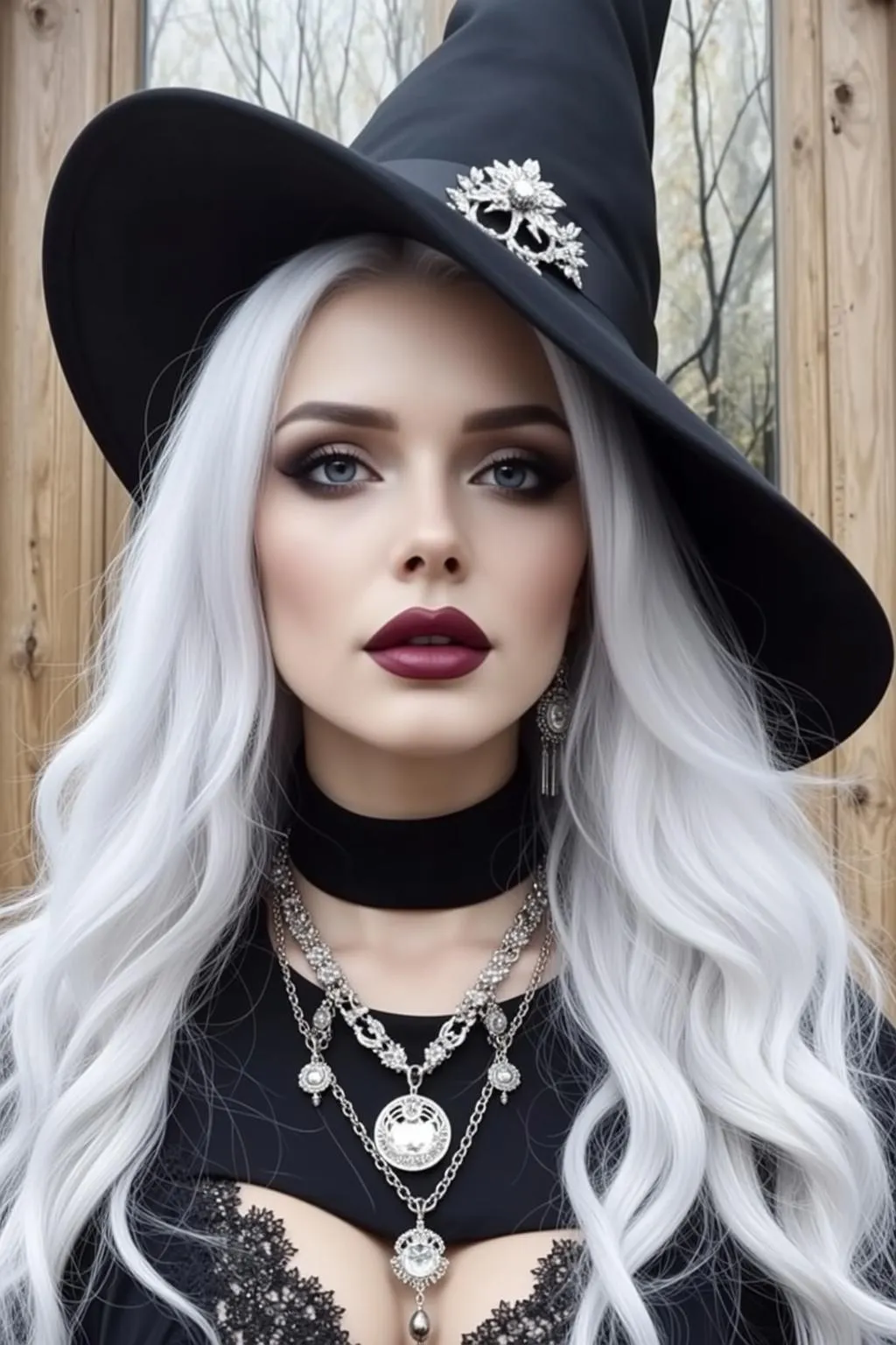 Earrings And Necklace In Fashion Portrait