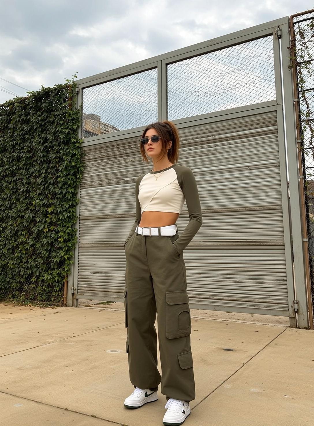 Skater Young Brown Ponytail Fair Cream Olive