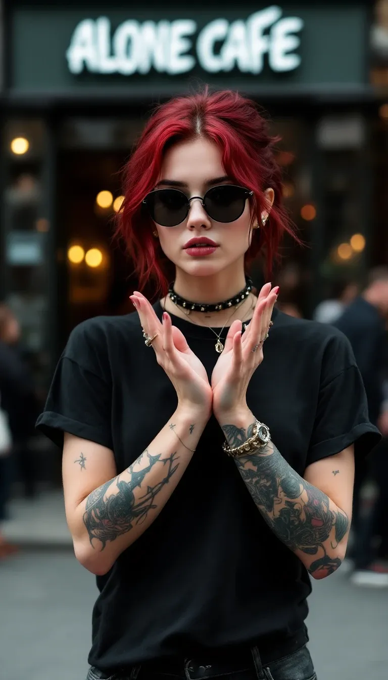 Sunglasses Piercings And Tattoos In Punk Rock Portrait