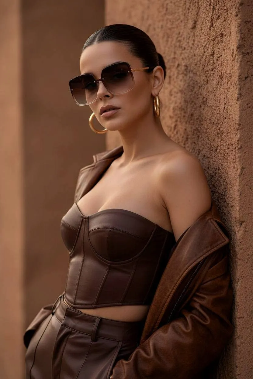 Chocolate Leather Jacket Portrait
