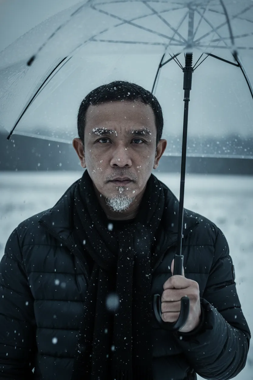 Cinematic Snowy Portrait