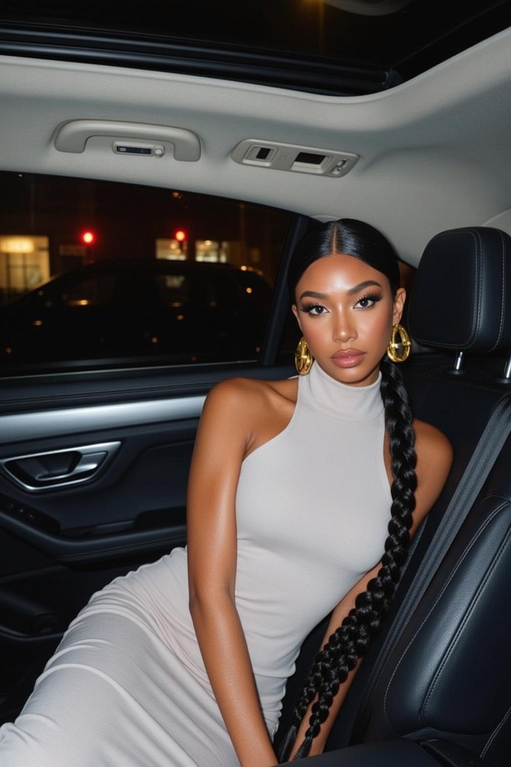 Beige Knit Car Portrait