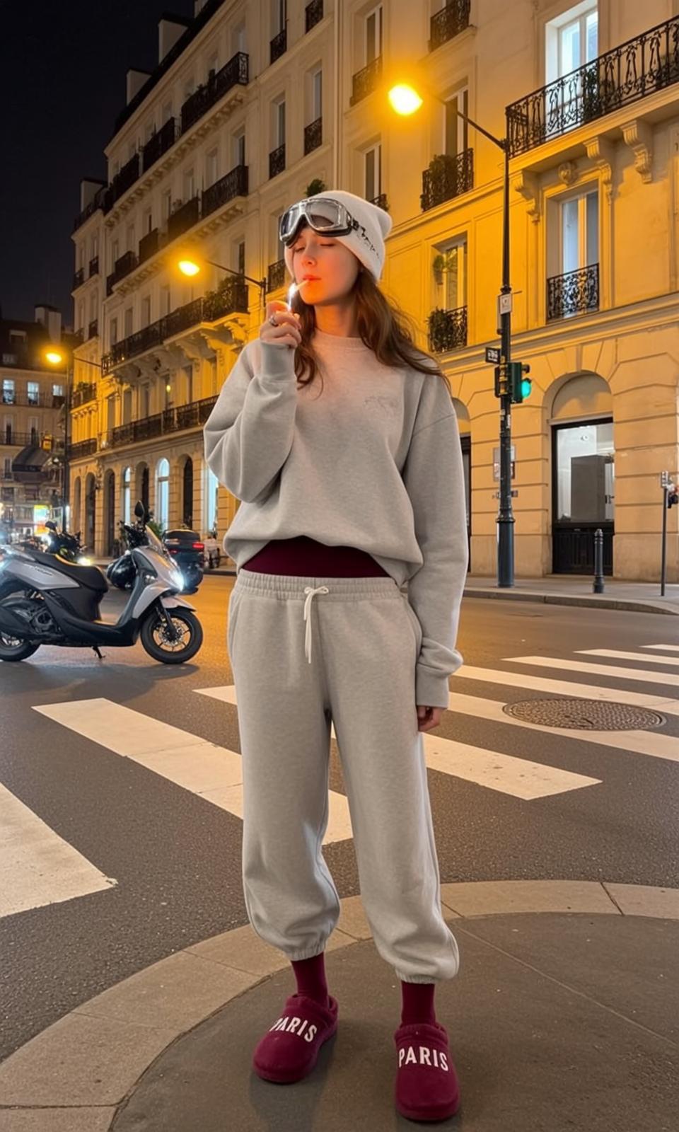 Explore Stands Centered Pedestrian Crossing Night Holding
