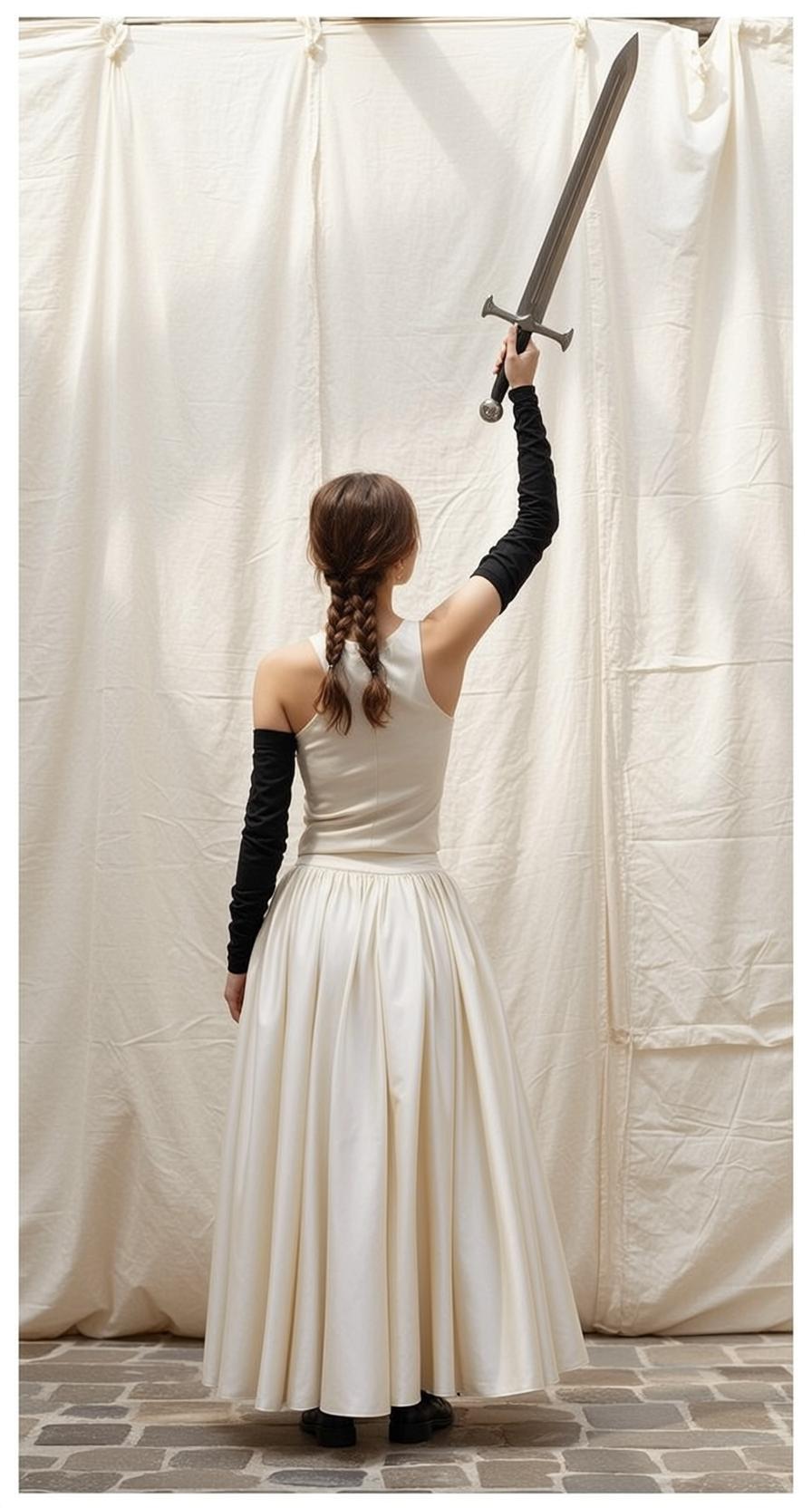 Ethereal Young Brown Braided Fair White Tank