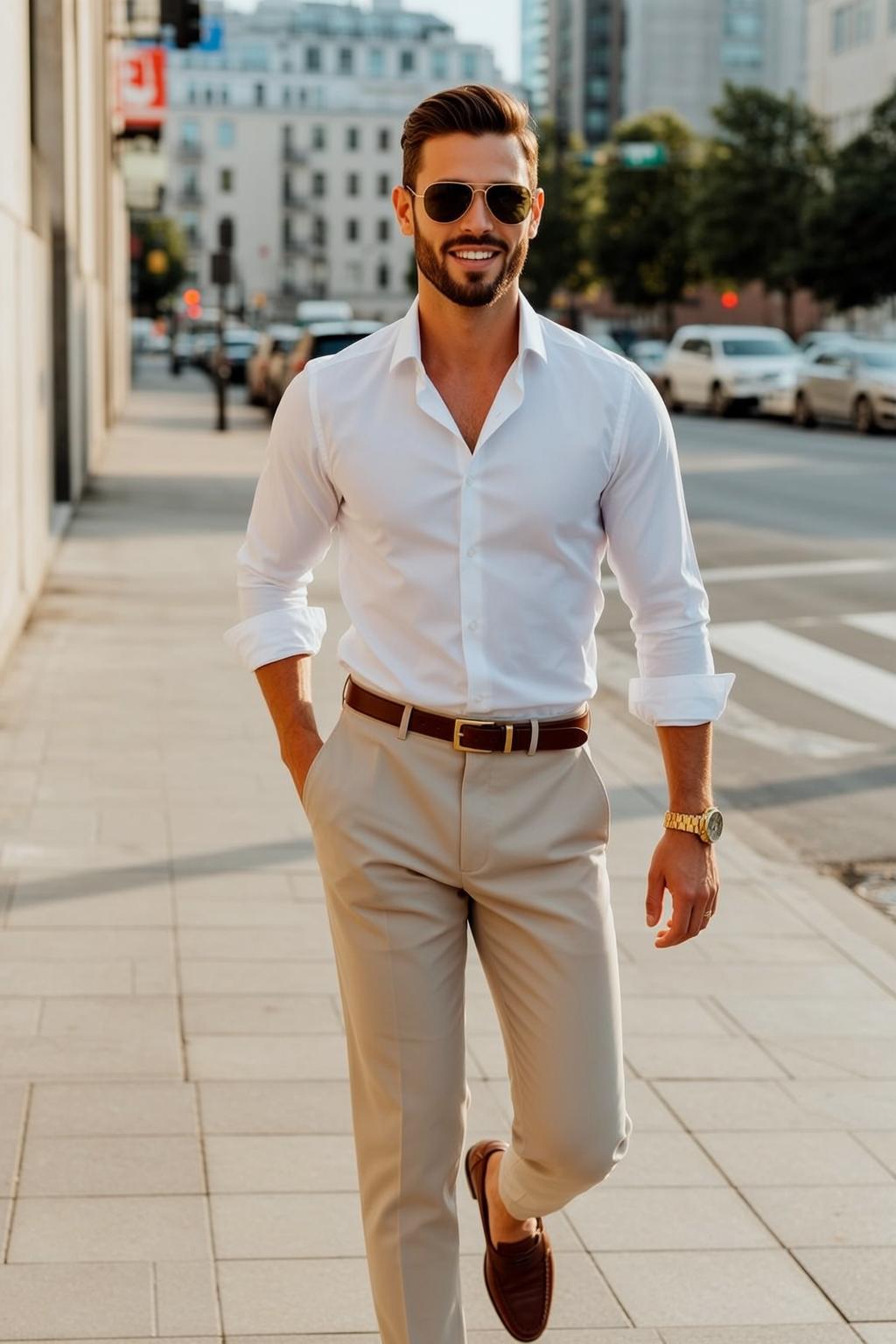Short Brown Hair Beard Neatly Styled Light
