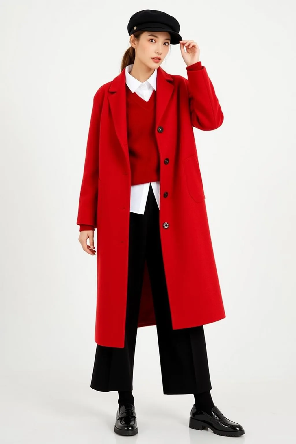 Red Sweater Shirt Portrait