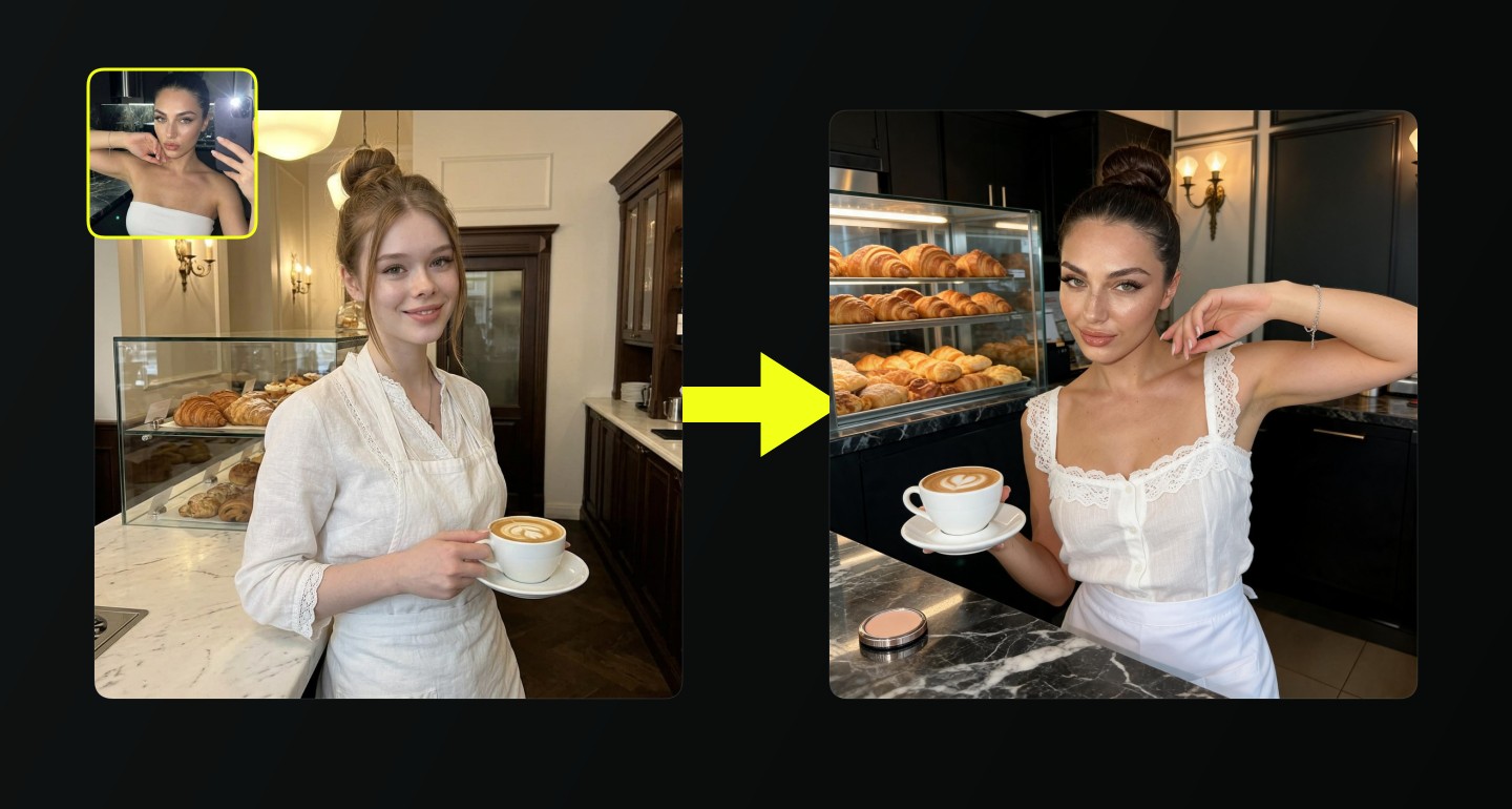 Lily remix walkthrough for Cafe Barista Latte Art White Lace Blouse