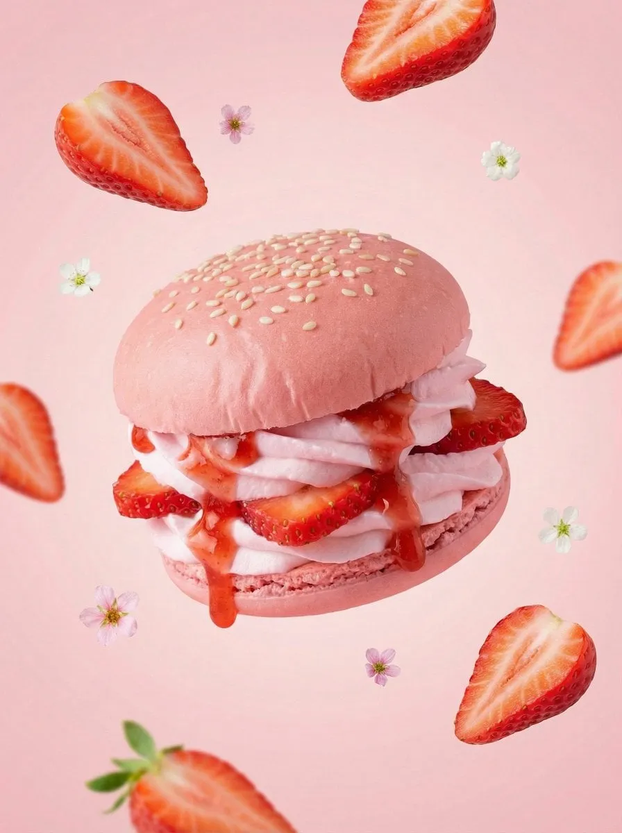 Fruity Dessert Burger Soft Pastel Lighting
