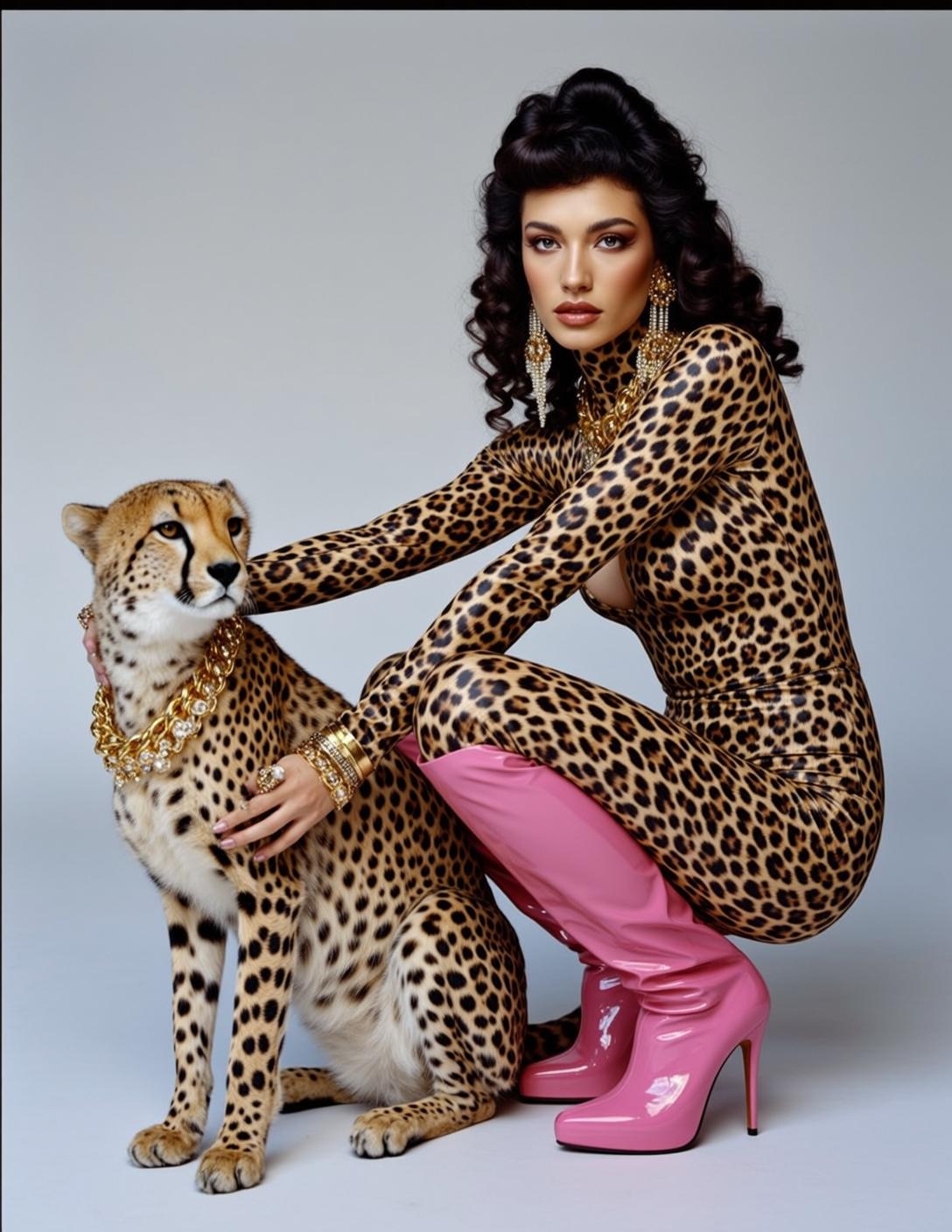 Explore Crouched Right Cheetah Her Left Arm