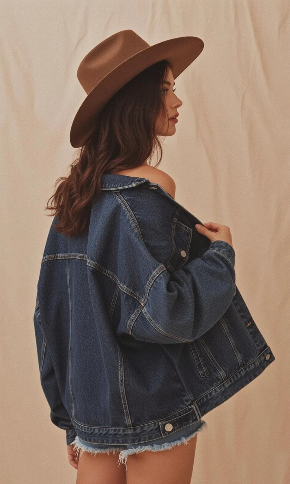 Denim Jacket Cowboy Hat Studio