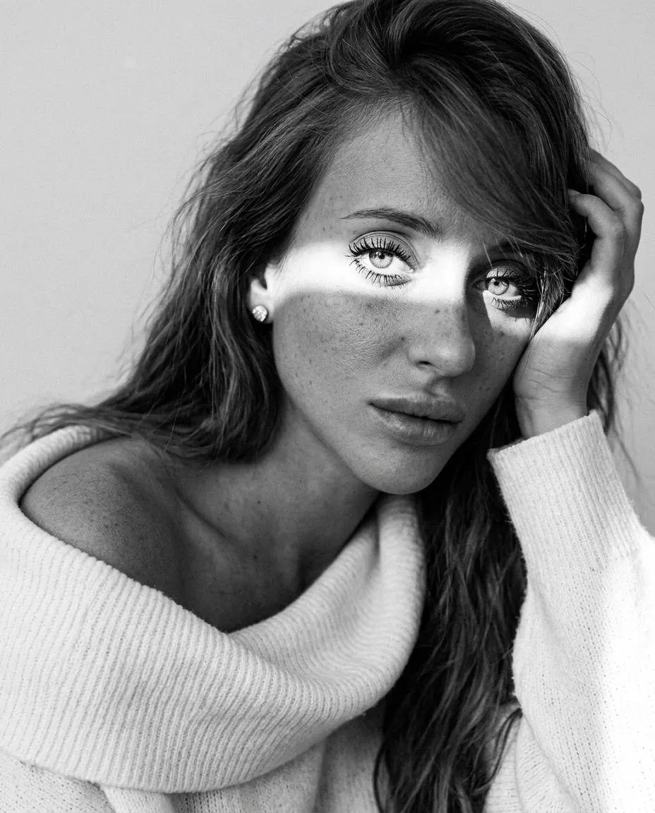 Side Face Extreme Close Up White Sweater Bed Sunlight