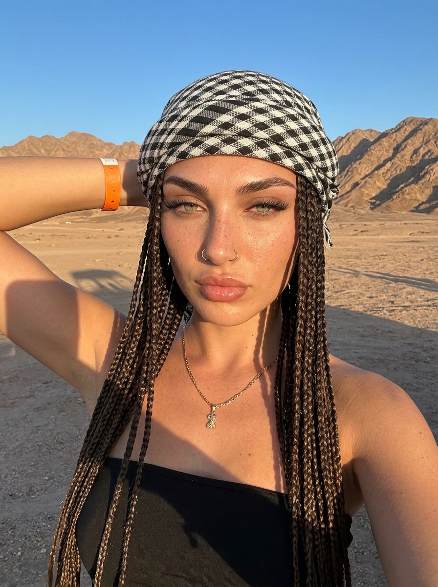 Desert Sunset Portrait Golden Hour Arm Raised