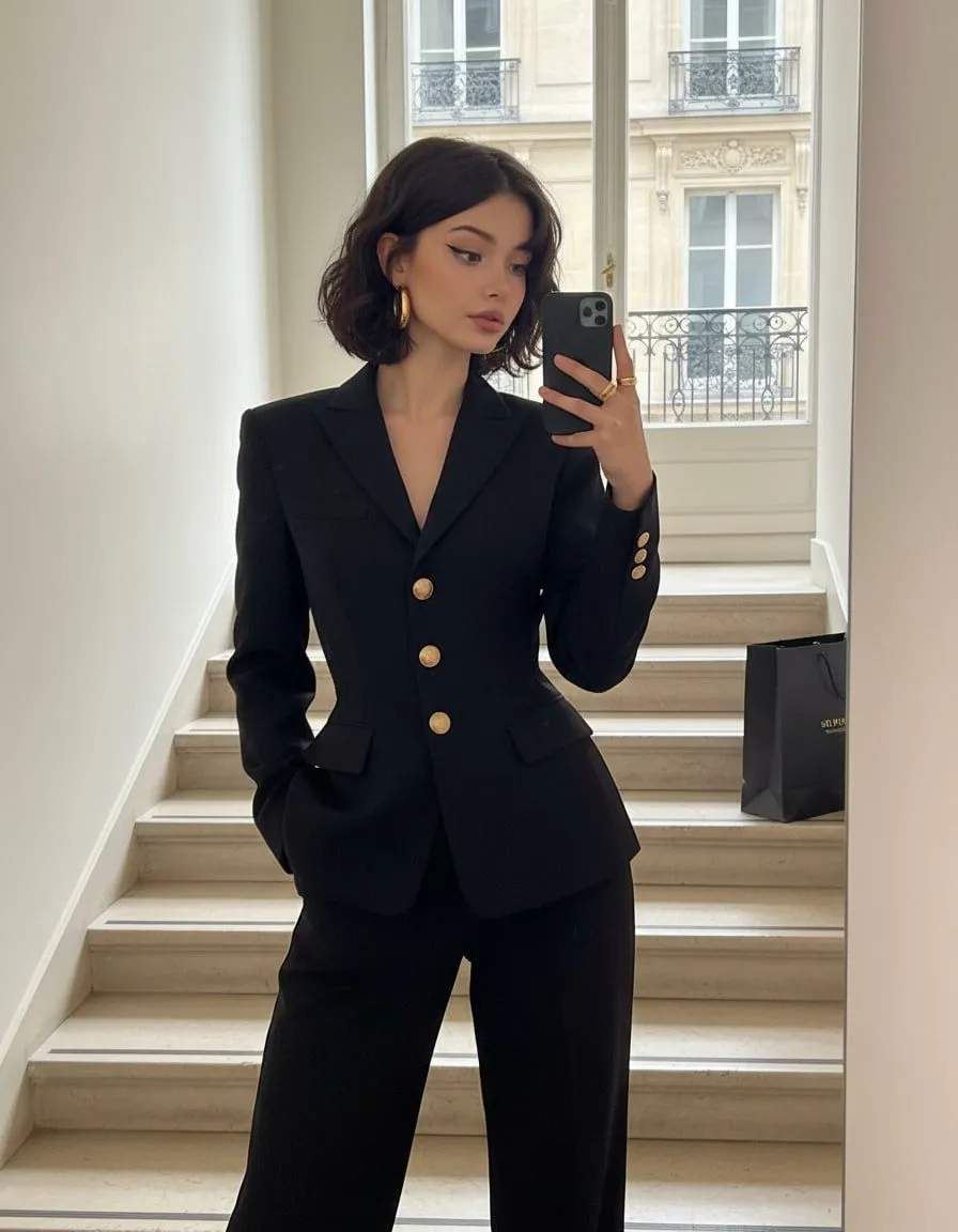Tailored Suit Mirror Selfie