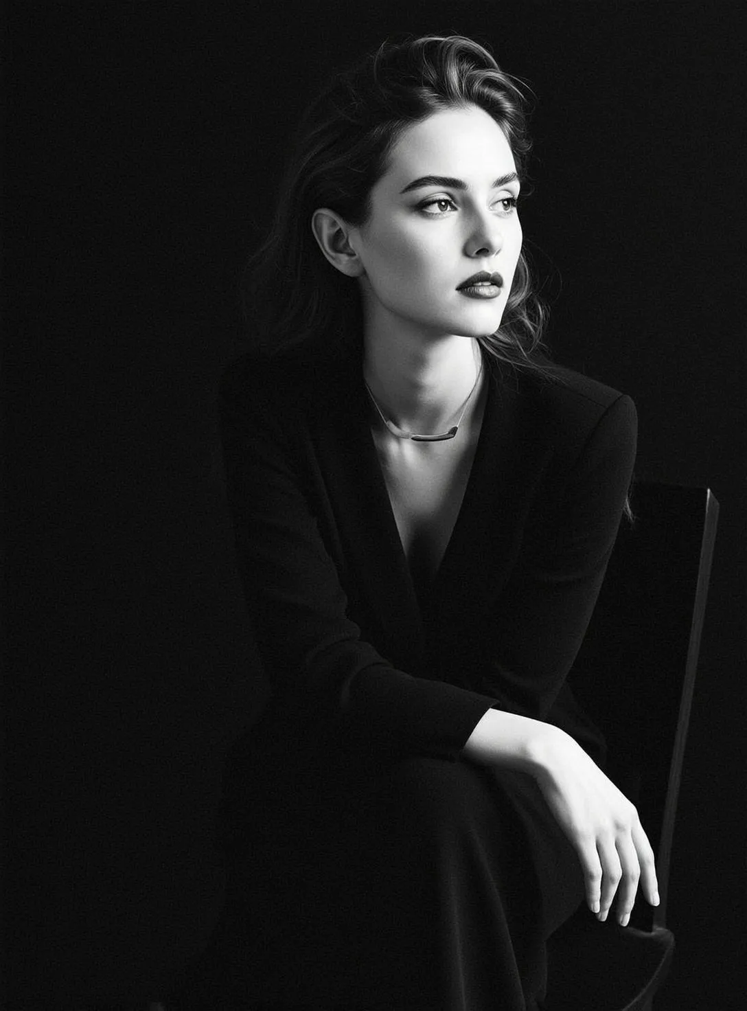 Makeup And Necklace In Studio Portrait