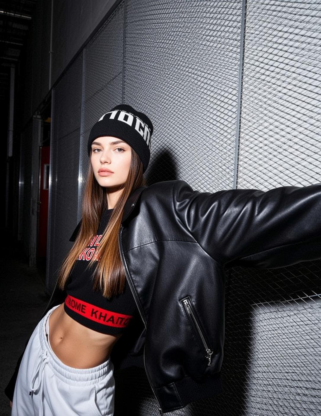 Bomber Jacket Alleyway Pose