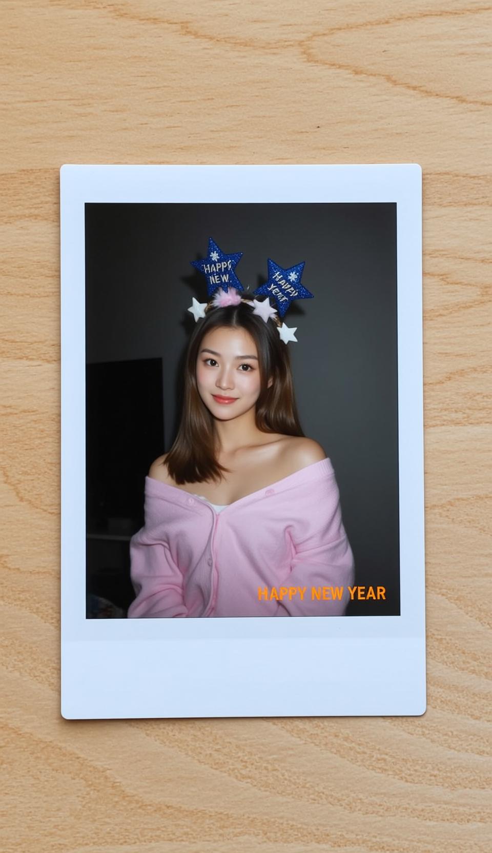 Pink Cardigan New Year Portrait