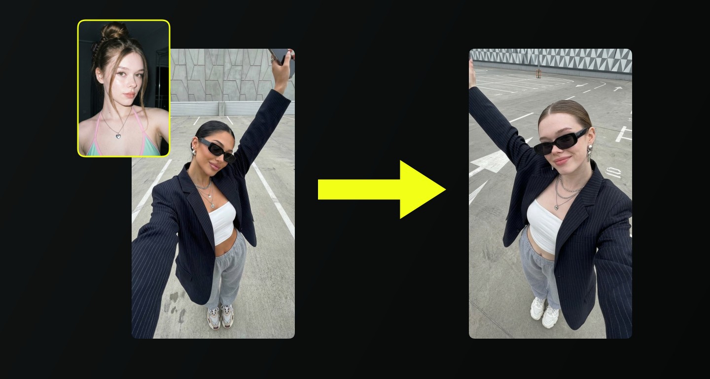 Mila remix walkthrough for Fashionable Woman Wide Angle Selfie Urban Parking Lot
