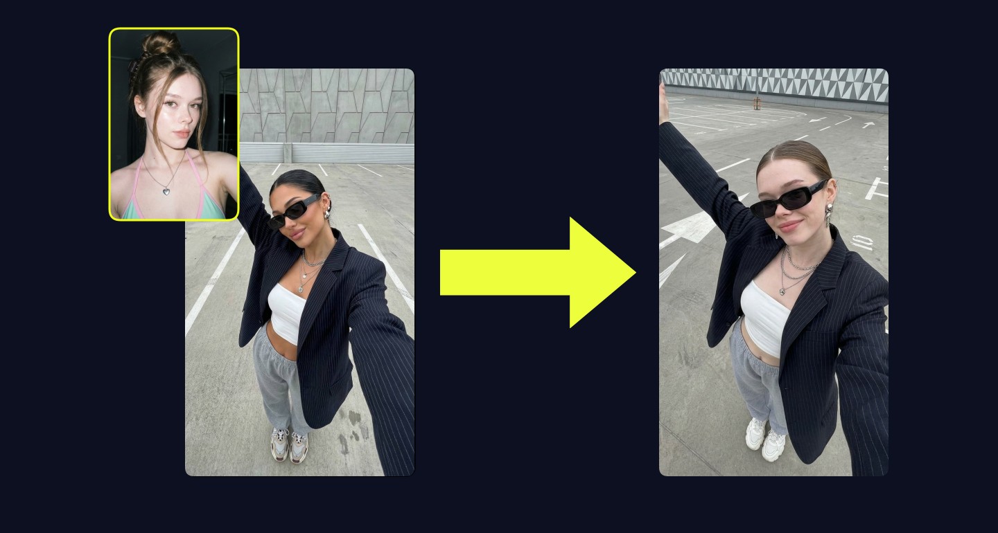 Mila remix walkthrough for Fashionable Woman Wide Angle Selfie Urban Parking Lot