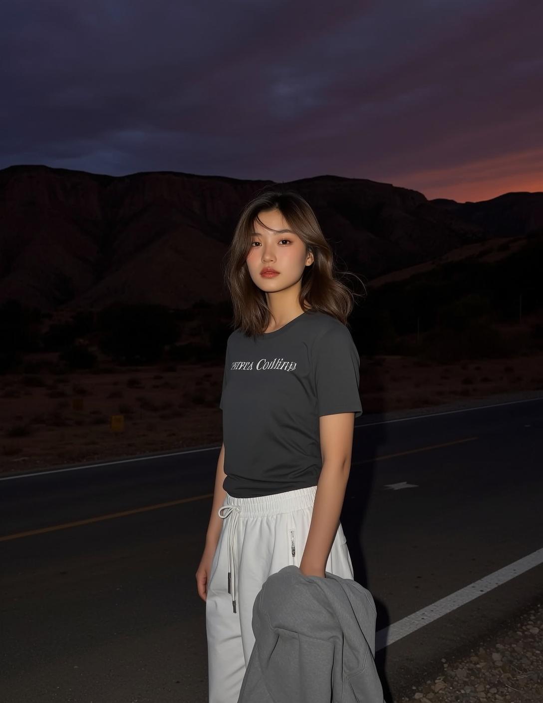 Grey Tee Desert Road