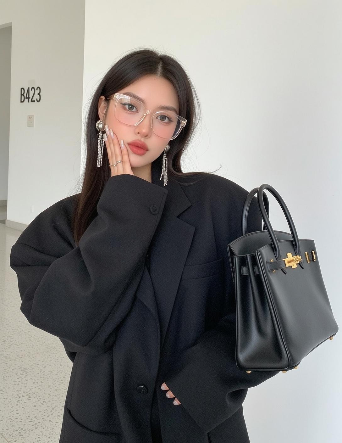 Cheek Touch Handbag Portrait