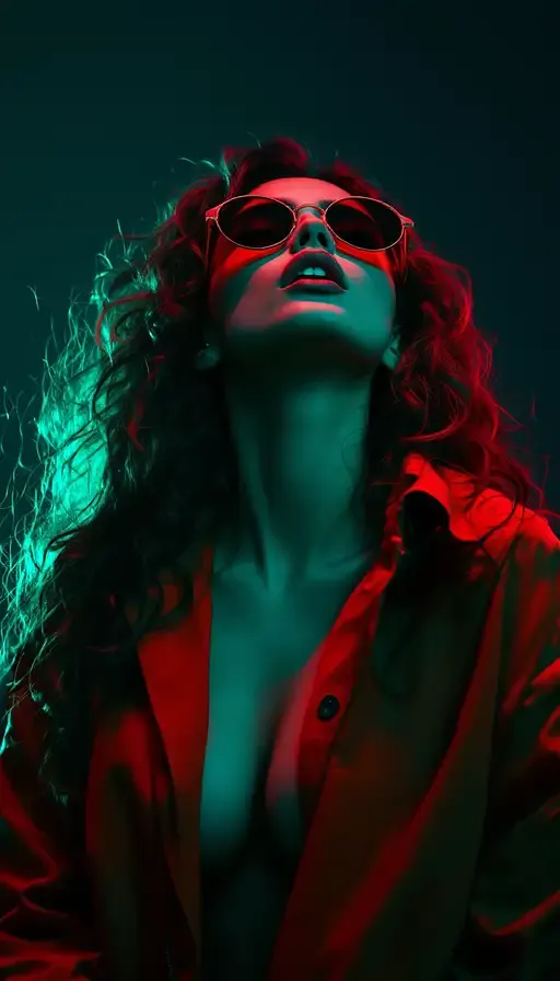 Dramatic Portrait With Retro Sunglasses