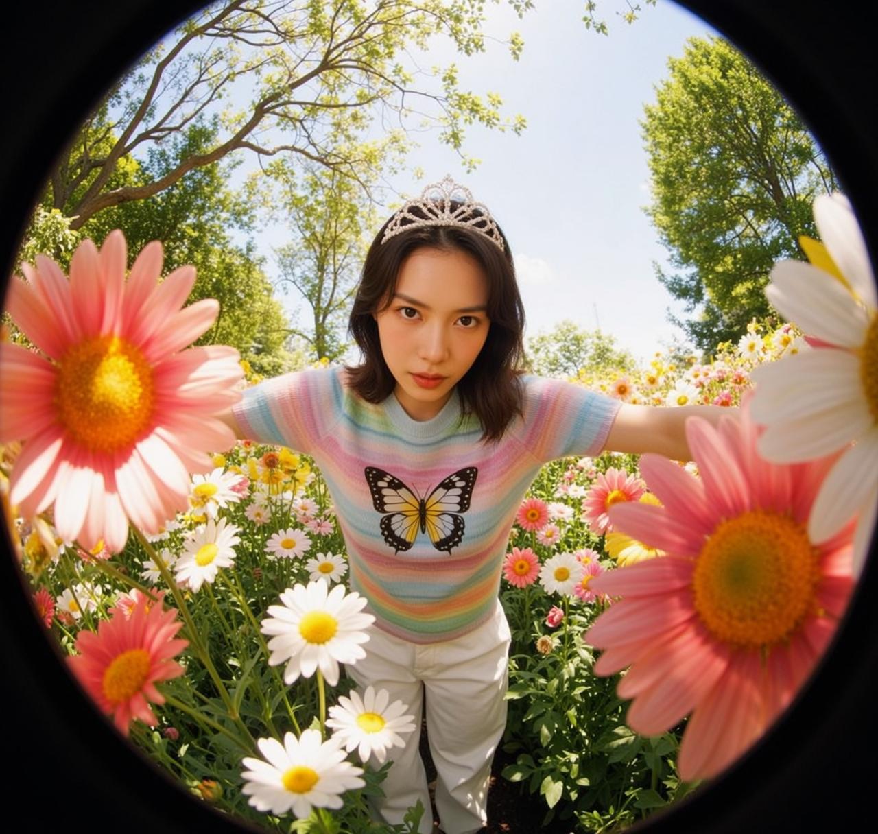 Tiara Flower Field Sweater Look